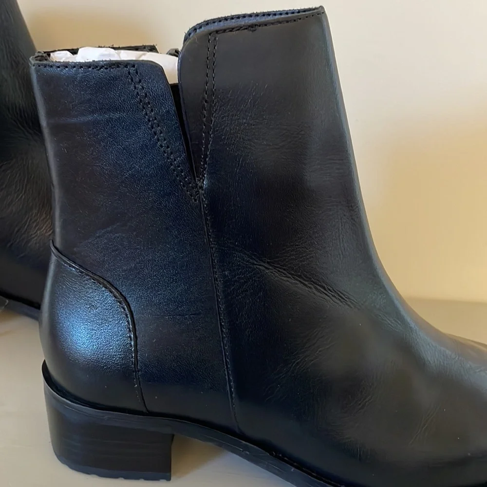 David Tate Black Leather Chelsea-Ankle Boots